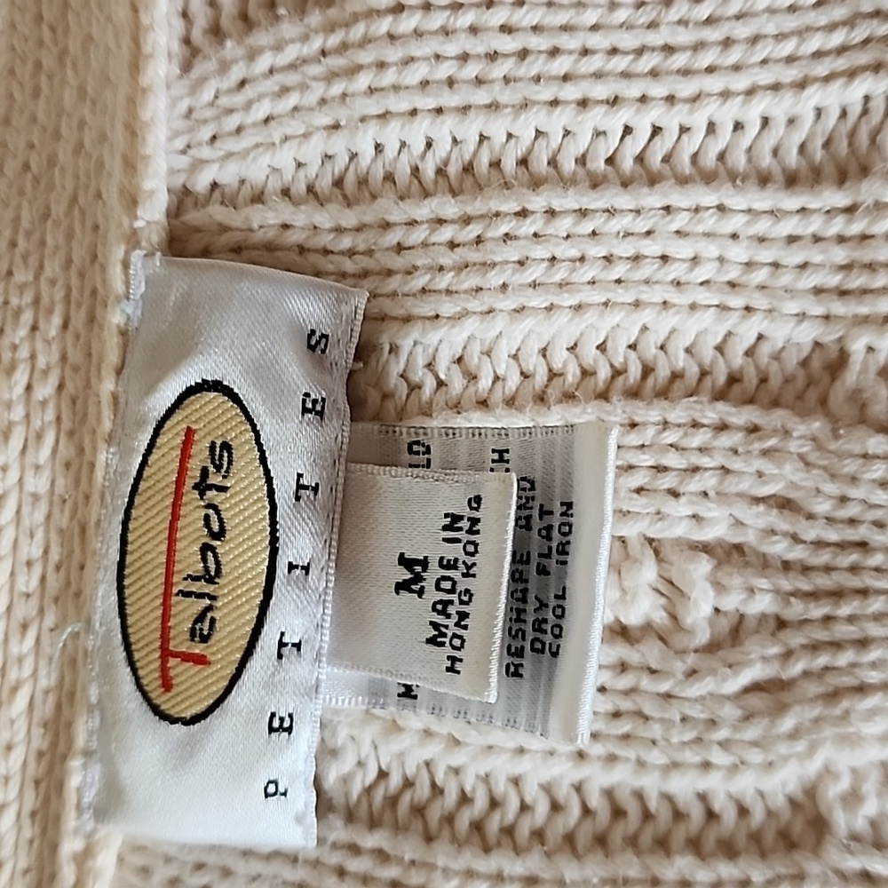 Talbots Elegant Cream Cable Knit Sweater - Picture 6 of 10